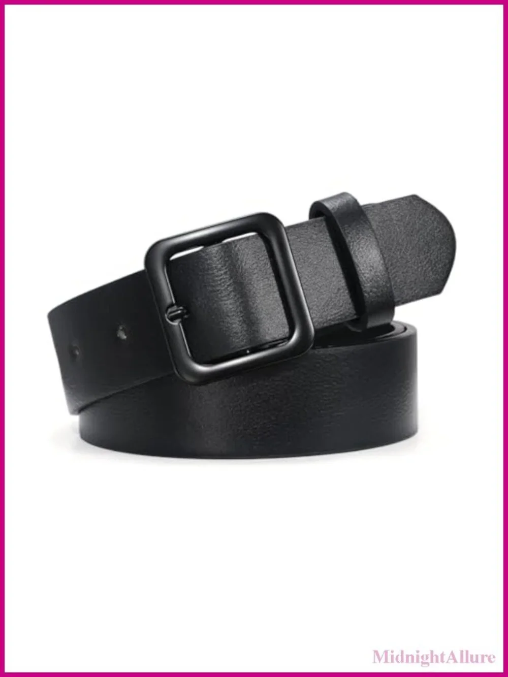 Women's Faux Leather Belt with Square Buckle Adjustable Waist Fashion Belt